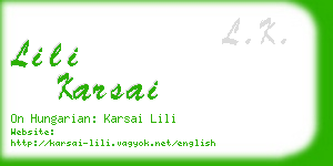 lili karsai business card